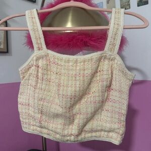 Y2K Line & Dot Pink and Yellow cottage Crop